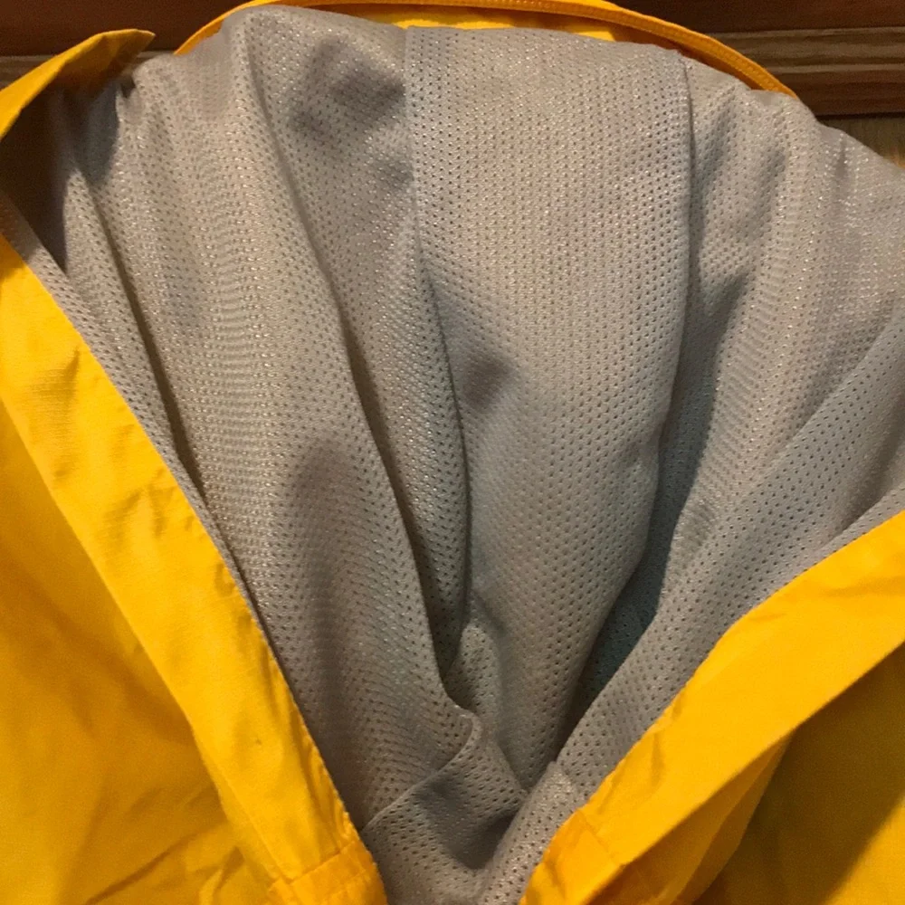 Vtg Gymboree size 4 zip rain hoodie yellow wind fleece jacket removable hood EUC